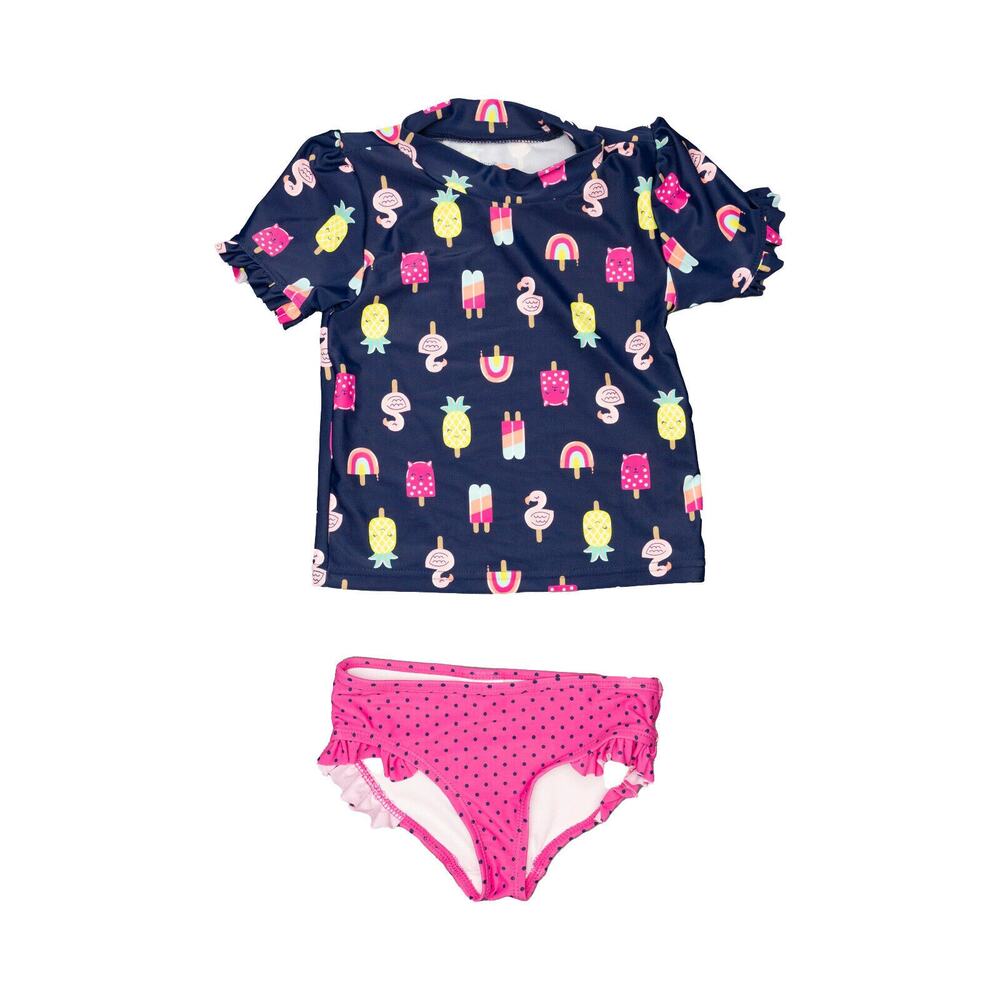 Simple Joys Toddler Girls Ruffle Two Piece Tankini Multicolor Size 4T